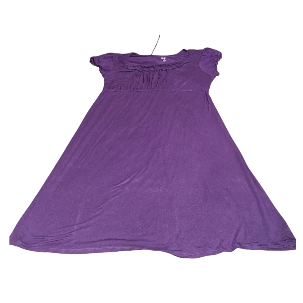 Duo Maternity scoop-neck empire waist purple dress Size Large shortsleeve